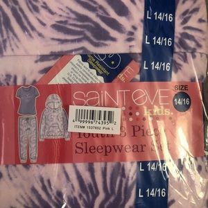 NWT Youth Girls Saint eve pajamas Sleepwear 3PCs Set pink purple tie dye